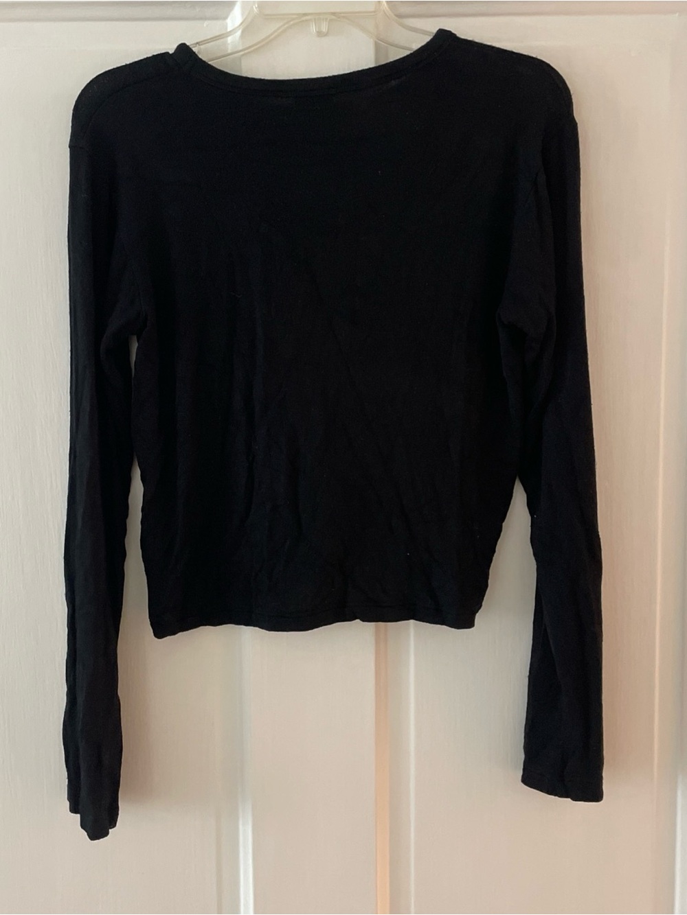 LESET Black Long Sleeve Top Womens Small Stretch Minimalist Basic - Picture 5 of 5